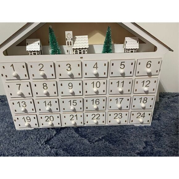 Handmade 24 Days of Christmas Holiday Wooden Drawers Advent Calendar Display - Picture 3 of 6